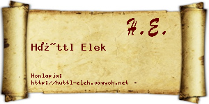 Hüttl Elek névjegykártya